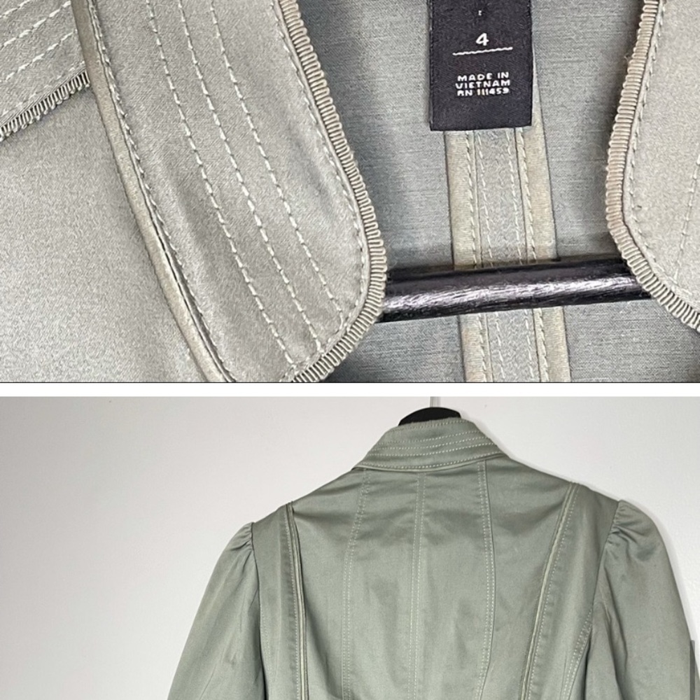 White House black market Cotton Sateen Military Jacket